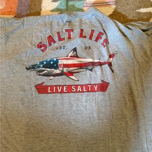 Salt Life Patriotic Great white shark Graphic Short Sleeve T-Shirt - XL